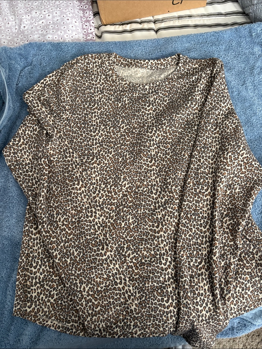 American Eagle Outfitters Leopard Print Long Sleeve Top - Brown & Cream